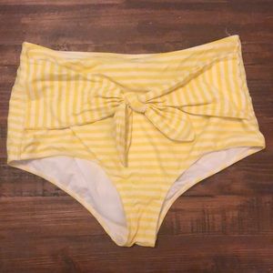 High waist Kortni jeane yellow stripe swim bottom